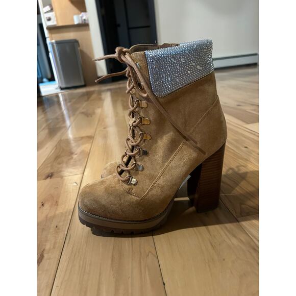 Madden Girl Train High Heel Boot Tan Size 8.5 Steve Madden - Picture 4 of 6